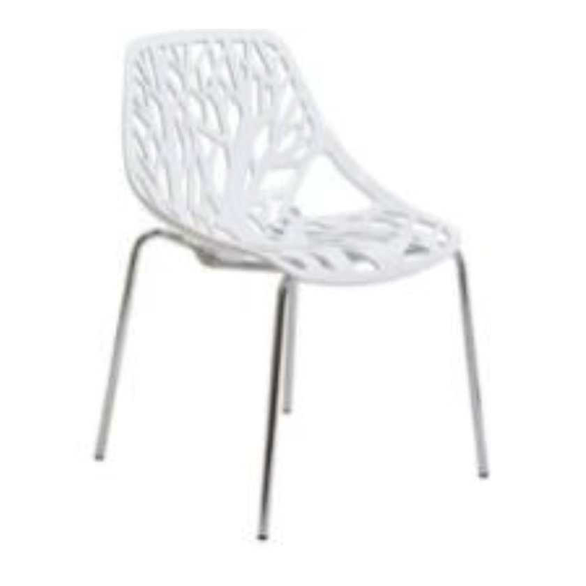White Plastic Chair 54x58x80cmH. for rental 